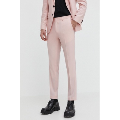 HUGO BOSS Панталон с вълна hugo в розово с кройка по тялото 50500271 (50500271)