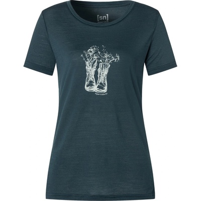 super.natural FLOWER BOOTS TEE Blueberry/Feather Grey