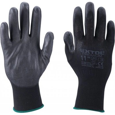 Extol Premium rukavice z polyesteru polomáčené v PU, černé 8856638