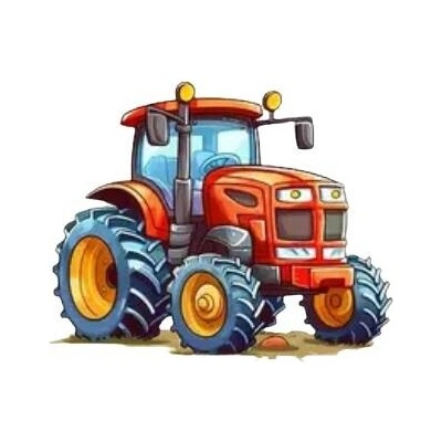 Nažehlovací obrázek - traktor červený II (dva rozměry), Velikost: Velký