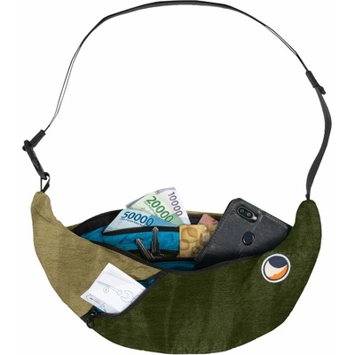 Ticket To The Moon Upcycled Sling Bag R Army Green / Brown