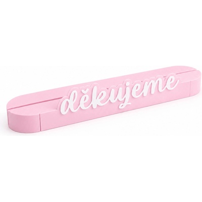PAPERO AMO ♥ Stojánek na fotku s nápisem - Děkujeme / malinový