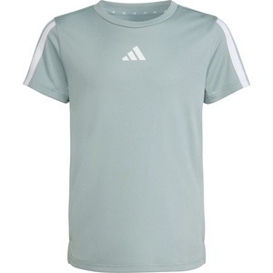 adidas Детска спортна тениска adidas Kid's Training Essential 3 Stripes Tee T-shirt - Wonder Sage / White - размер 170 (EU) (704-4542-0616)