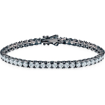 SAVICKI Тенис гривна Luminy 3, 4 мм: черно сребро, моисанити