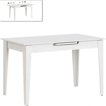 TopMebel Разтегателна маса Trendline TopMebel от меламин в бял цвят 120/150x70x75cm