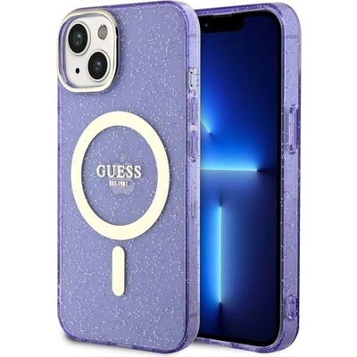 GUESS Кейс Guess GUHMP14MHCMCGU за iPhone 14 Plus 6.7", лилав / лилав, твърд, Glitter Gold MagSafe (GUE002745-0)