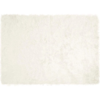 vidaXL Изкуствен килим от кожи Бяло 120 x 170 cm Полиестер (42021460)