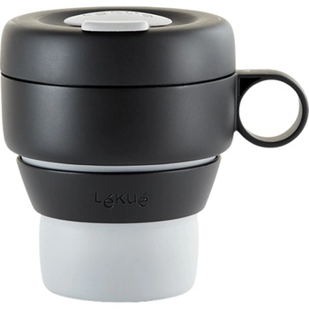 Lékué Чаша за пътуване MUG TO GO, 350 мл, сива, Lékué (LKE0301050G10M017)