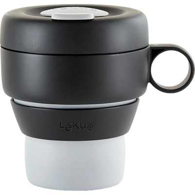 Lékué Чаша за пътуване MUG TO GO, 350 мл, сива, Lékué (LKE0301050G10M017)