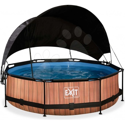 Exit Toys Frame s kartušovou filtrací a přístřeškem 300 x 76cm Dřevo