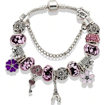 HN náramek ve stylu A´la Pandora Aifelovka růžová B16008