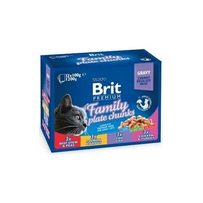Brit Premium Cat kuracie hovädzie treska pstruh 12 x 100 g