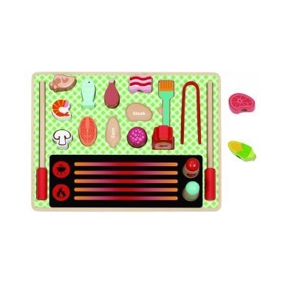 Tooky Toy Tooky Toy: Дървен комплект играчки за грил с аксесоари