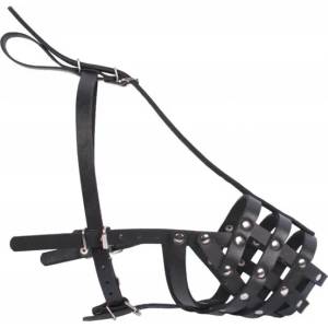 COLLAR Кожена намордник за куче Collar черен, твърд - доберман