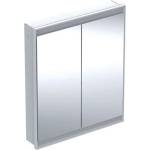 Geberit ONE - Огледален шкаф с LED осветление, 75x90x15 см, 2 врати, вграден, алуминий 505.802. 00.1 (505.802.00.1)