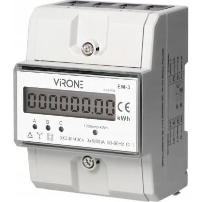 ORNO Trojfázový elektromer 80A, 4,3 moduly, DIN TH-35mm