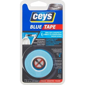 Ceys Blue tape obojstranná lepiaca páska 1,5 m x 19 mm