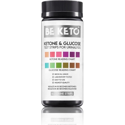 BeKeto Páskové testy pro měření ketonů 200 ks