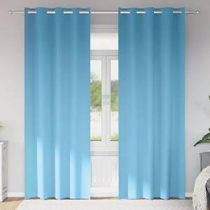 Pure Line Home Плътни завеси в цвят небесносиньо с метални халки, 2 бр. , 140 x 245 см