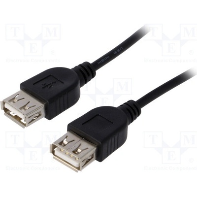 Akyga AK-USB-06 USB 2.0, USB A zásuvka, z obou stran, niklovaný, 1,8m