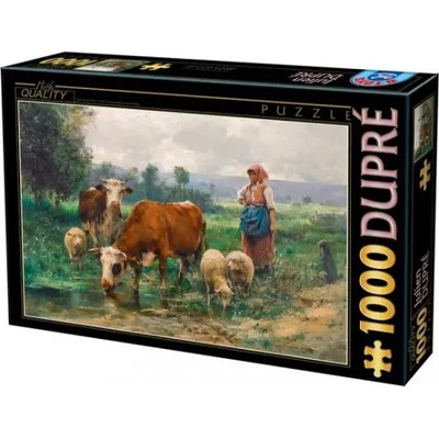 D-Toys - Puzzle Dupré: The Shepherdess with her Flock - 1 000 piese
