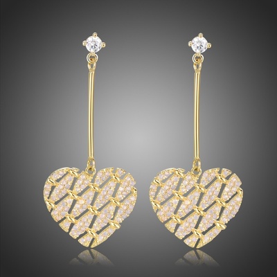 Victoria Filippi náušnice Swarovski Elements Cristiani srdce E0405 Růžová