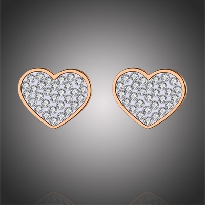 Victoria Filippi Stainless Steel ocelové náušnice se zirkonem Yara gold pecky srdce NAUE20036-2/32 zlatá