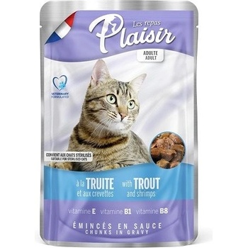 Plaisir Cat pstruh krevety v omáčke 22 x 100 g