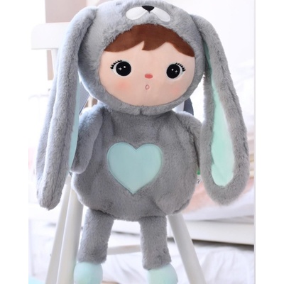 Metoo plyšový zajačik šedo mintový 56 cm