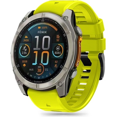 Силиконова каишка за часовник Garmin Fenix 5x / 5x Plus / 6x / 6x Pro / 7x / 8 (51mm) от Tech-Protect Silicone Line - Lime (5906302376810)