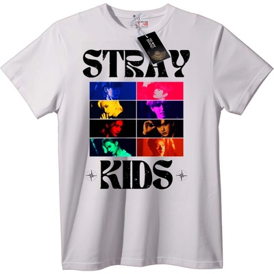 NOONEBRAND Тениска Цветни блокове на Stray Kids - L, Black