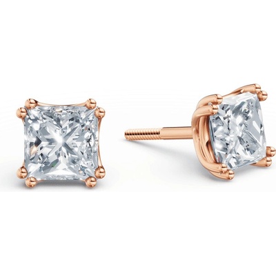 DF Dámské náušnice 6559, růžové zlato s laboratorními diamanty o celkové váze 2.00 ct VS1/F
