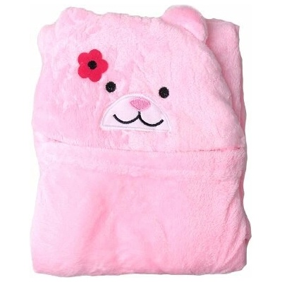 Happy Baby Dětská deka růžová medvídek s kytičkou – Zboží Mobilmania