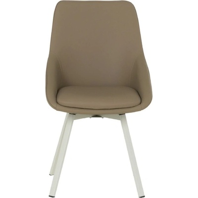 Carmen Трапезен стол Carmen WIGAN 1, до 120кг, силиконова кожа, праховобоядисана метална база, въртене на 360°, кафяв (bt-3532136)