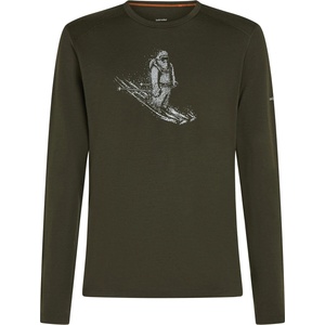 Icebreaker Мъжко мериносово термобельо Icebreaker Merino 200 Oasis L/S Crewe Skiing Yeti Merino base layer - Dark Loden - размер XXL (015-2402-0115)