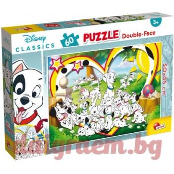 Lisciani Пъзел lisciani 86528 - 60 части - 101 Далматинци, двулицев пъзел (li86528)