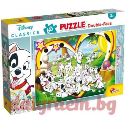 Lisciani Пъзел lisciani 86528 - 60 части - 101 Далматинци, двулицев пъзел (li86528)