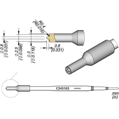 JBC C245163 – dutý nýtovací hrot Ø 2,5 mm