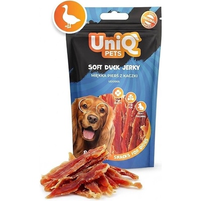 Uniq Pets Meaty Soft Duck Jerky меки патешки ленти за кучета, 80 г
