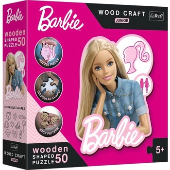 Trefl Дървен пъзел Junior 50 части - Красива Barbie