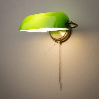 Brilagi - Настенна лампа BANK OFFICE 1xE27/60W/230V месинг/зелена (BG3323)
