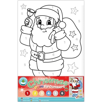 GRAFIX Malování podle čísel Santa plátno na rámu 19,5 x 29,7 cm