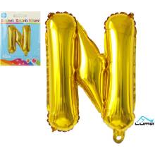Luma Balónek foliový písmeno N zlatý 43cm