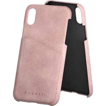 Bugatti Londra Case - велурен кейс за iPhone XS, iPhone X (розов)