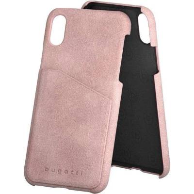 Bugatti Londra Case - велурен кейс за iPhone XS, iPhone X (розов)
