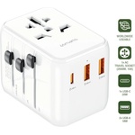 4smarts Захранване с 1xUSB-C и 2xUSB-A изхода и преходници за цял свят в едно устройство за мобилни устройства - 4smarts Nomad World Travel Adapter 20W (бял) (540644)
