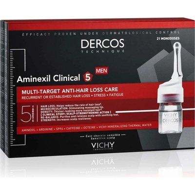 Vichy Dercos Aminexil Clinical 5 cílená péče proti vypadávání vlasů pro muže Multi-Target Anti-Hair Loss Treating Care 21 x 6 ml