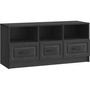 vidaXL ТВ шкаф с чекмедже Черно 102 x 34, 5 x 47 см Инженерна дървесина (895826)