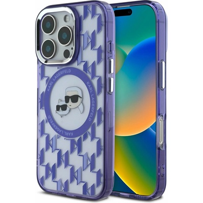KARL LAGERFELD IML Монограм K&CH Heads MagSafe Заден Калъф за iPhone 16 Pro Лилав Karl Lagerfeld | Lilav | ЖЕНИ | UNI