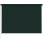 vidaXL Външна ролетна щора, 205(Ш)x140(В) см, тъмнозелена, HDPE (312816)